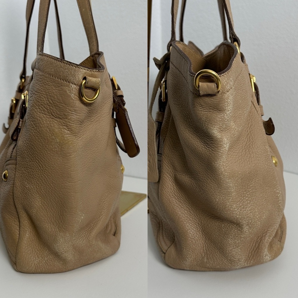 Prada Leather Tote with Gold Hardware - Picture 7 of 14